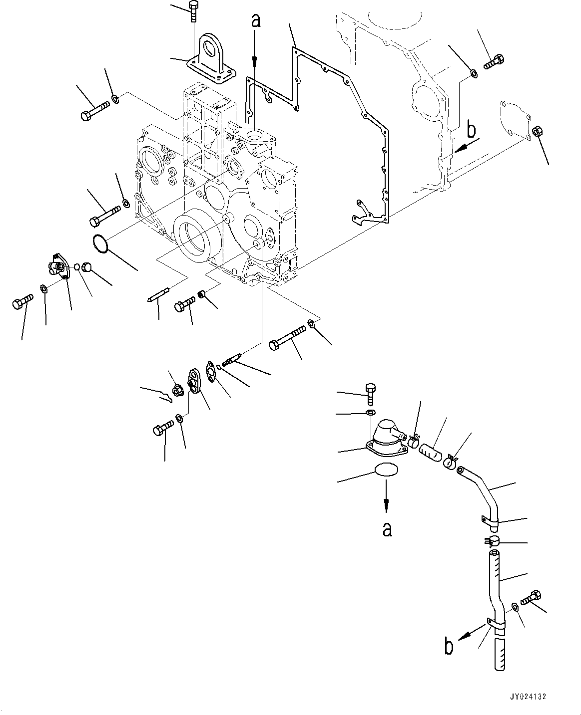 Engines Komatsu / SA6D140-2C S/N 40713-UP (For D355C-3)(0000806c) / Front Cover Accessory and Breather (#40713-)(B006001 : A2041-002001)