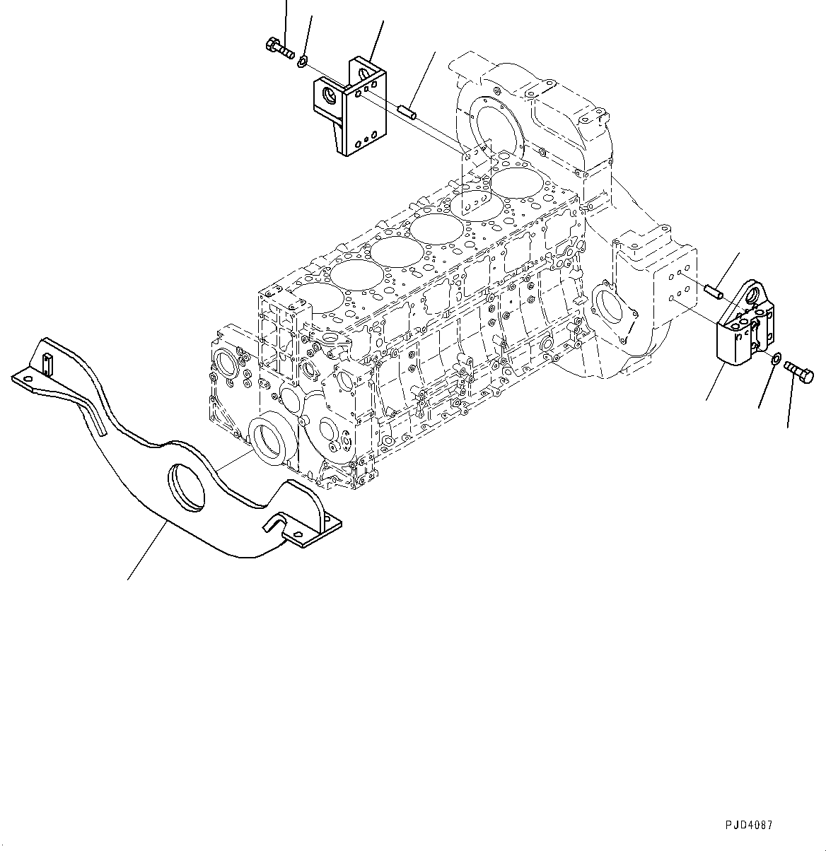 Engines Komatsu / SA6D140-2C S/N 40713-UP (For D355C-3)(0000806c) / Engine Mounting (#40713-)(B011001 : A2250-001001)