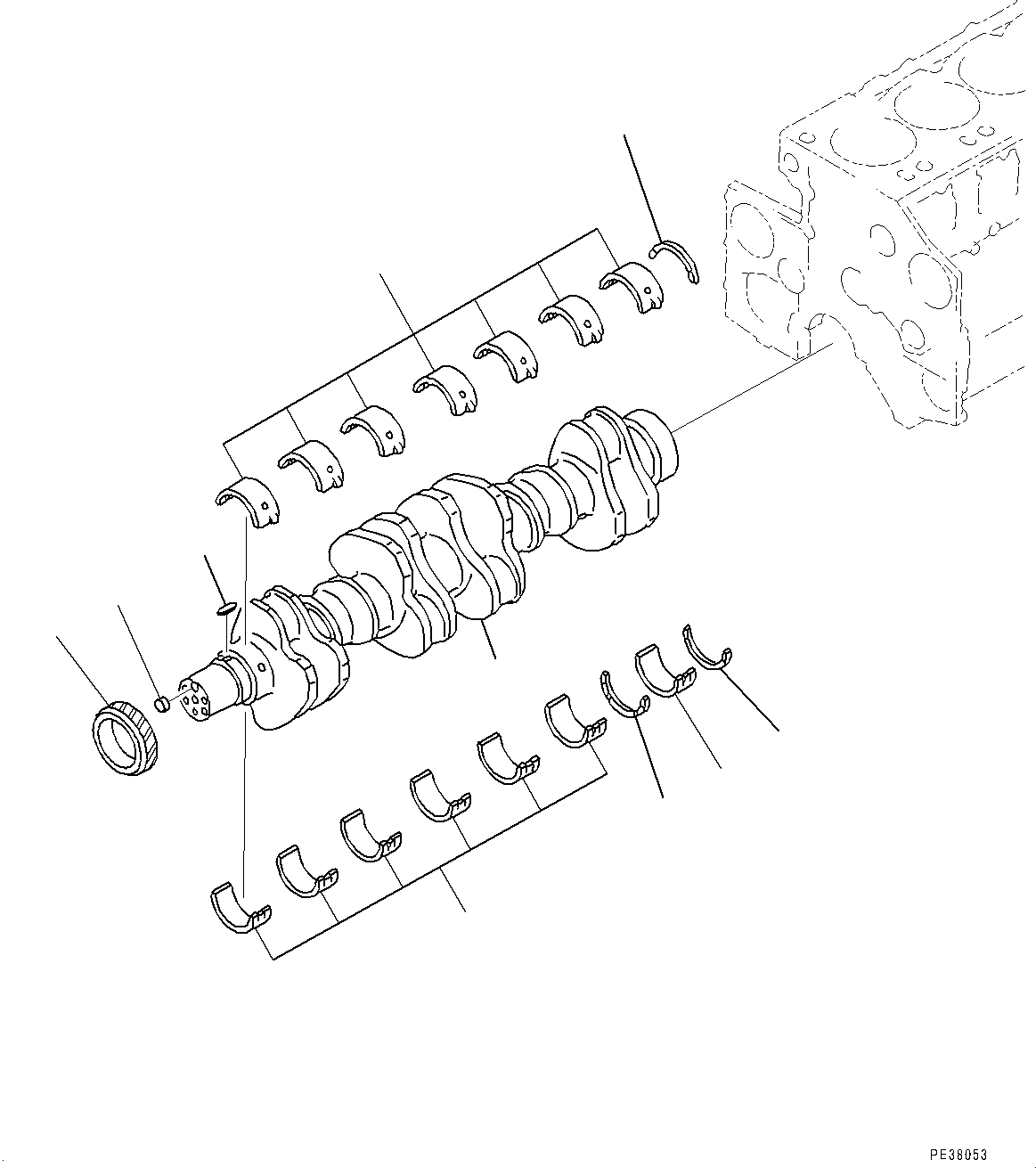 Engines Komatsu / SA6D140-2C S/N 40713-UP (For D355C-3)(0000806c) / Crankshaft (#40713-)(B013001 : A2310-001001)