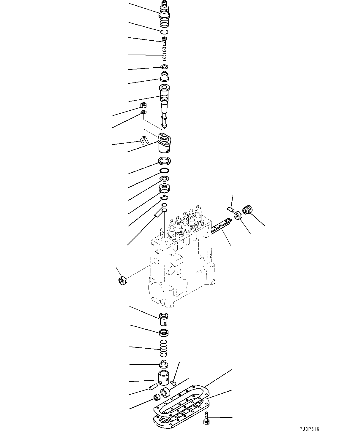 Engines Komatsu / SA6D140-2C S/N 40713-UP (For D355C-3)(0000806c) / Fuel Injection Pump, Inner Parts, Pump (2/2) (#40713-)(D001002 : A4010-001002)