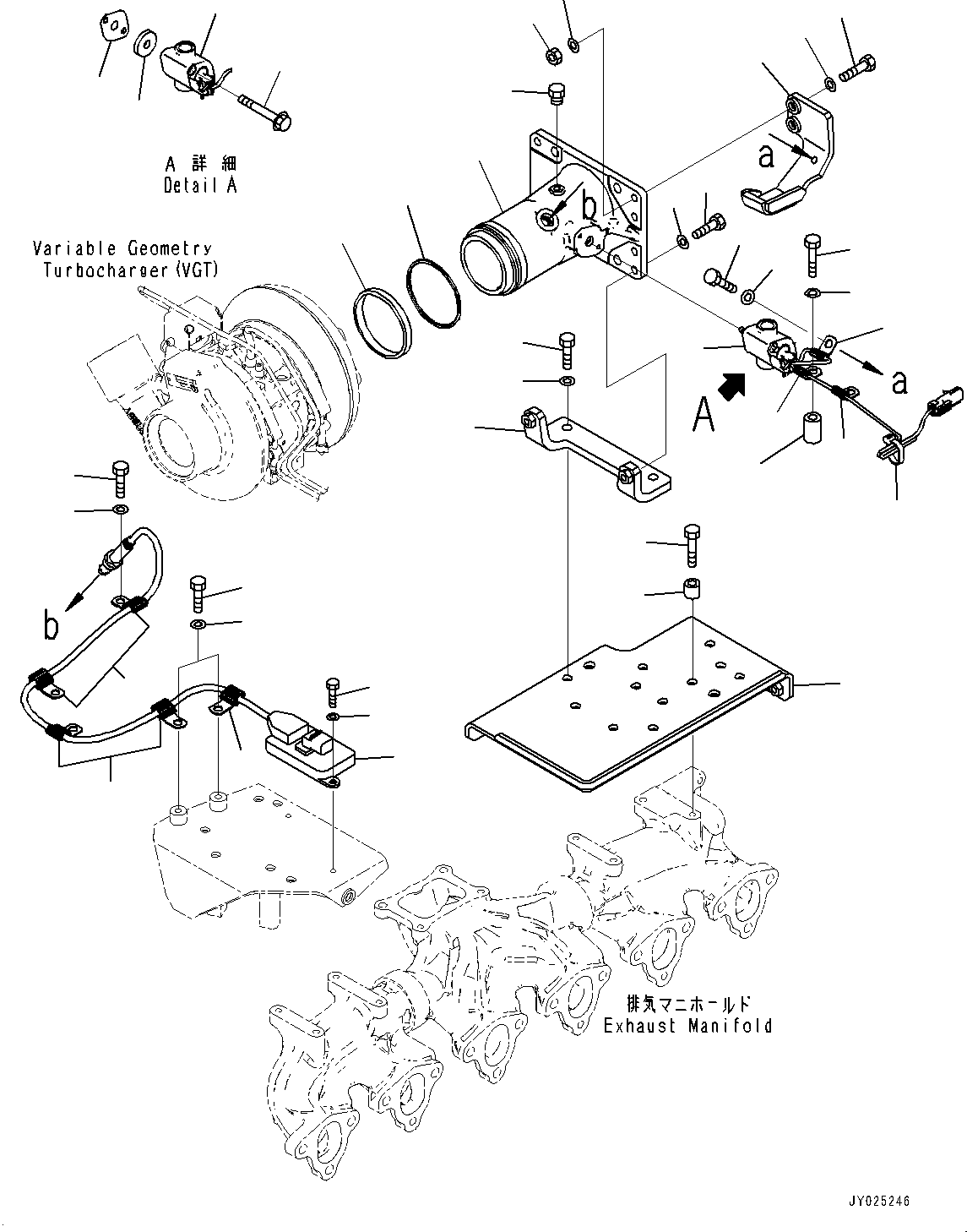 Engines Komatsu / SAA6D125E-7A S/N 860001-UP (For PC490LC-11/PC490LCI-11)(0000814c) / Variable Geometry Turbocharger (VGT), Komatsu Diesel Particulate Filter (KDPF) Connector (#861243-)(A007005 : A1530-002005)