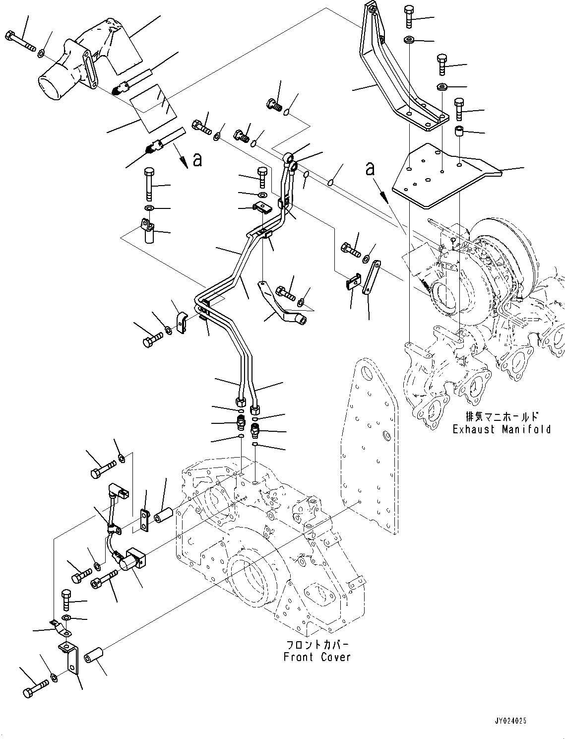 Engines Komatsu / SAA6D125E-7A S/N 860001-UP (For PC490LC-11/PC490LCI-11)(0000814c) / Variable Geometry Turbocharger (VGT), EPC Piping (#860001-861242)(A006005 : A1530-001005)