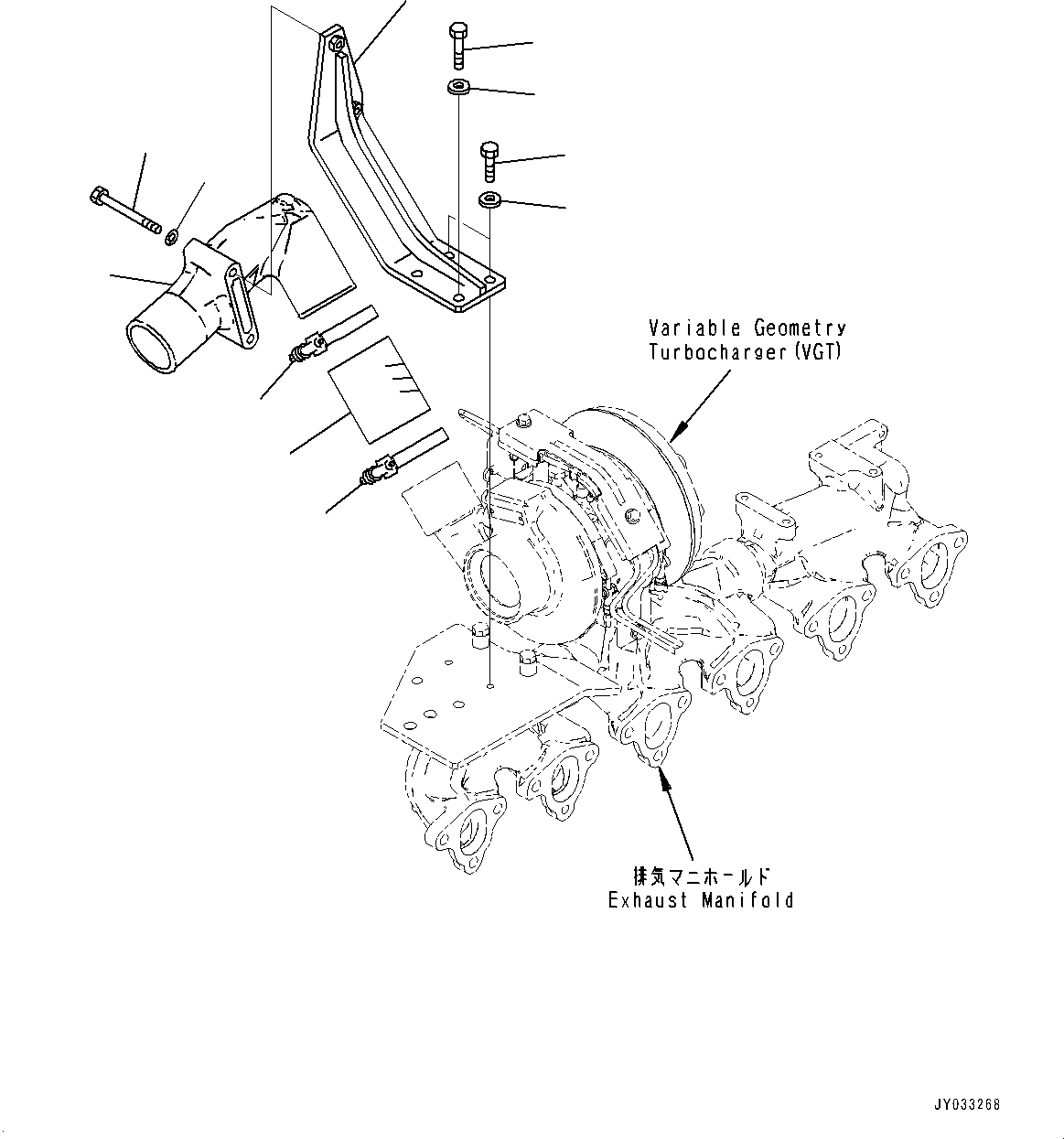 Engines Komatsu / SAA6D125E-7A S/N 860001-UP (For PC490LC-11/PC490LCI-11)(0000814c) / Variable Geometry Turbocharger (VGT), Air Connector (#861243-)(A007006 : A1530-002006)
