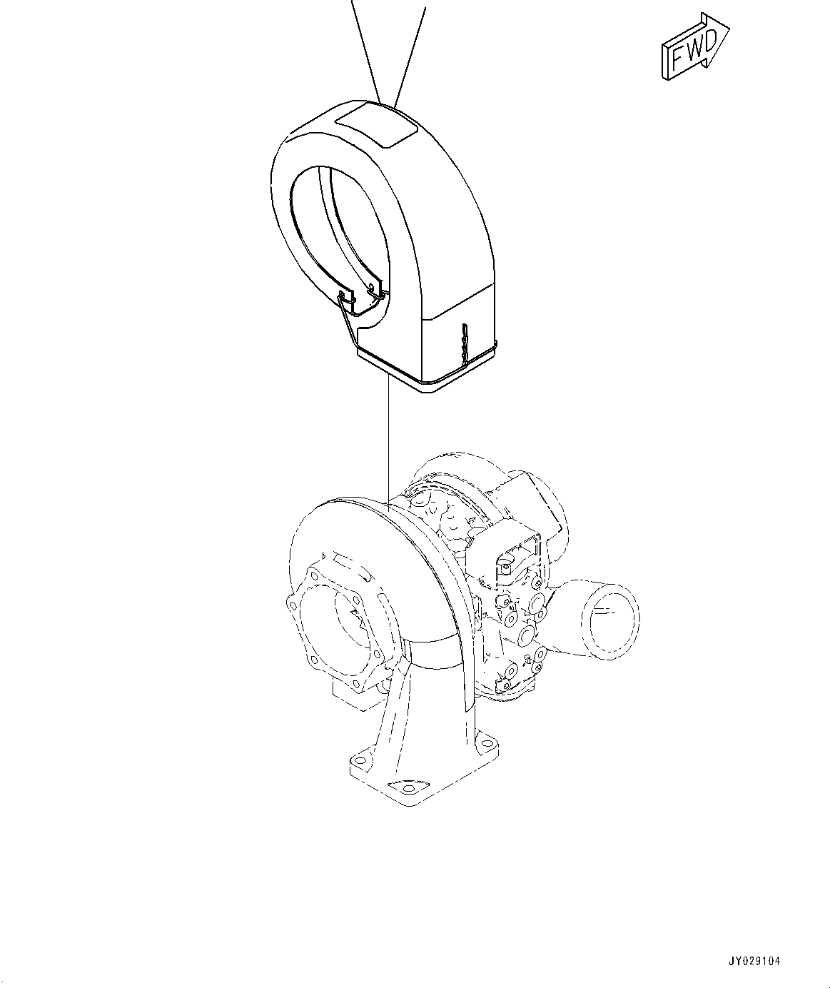 Engines Komatsu / SAA6D125E-7A S/N 860001-UP (For PC490LC-11/PC490LCI-11)(0000814c) / Heat Shield (#860001-)(A008001 : A1570-001001)