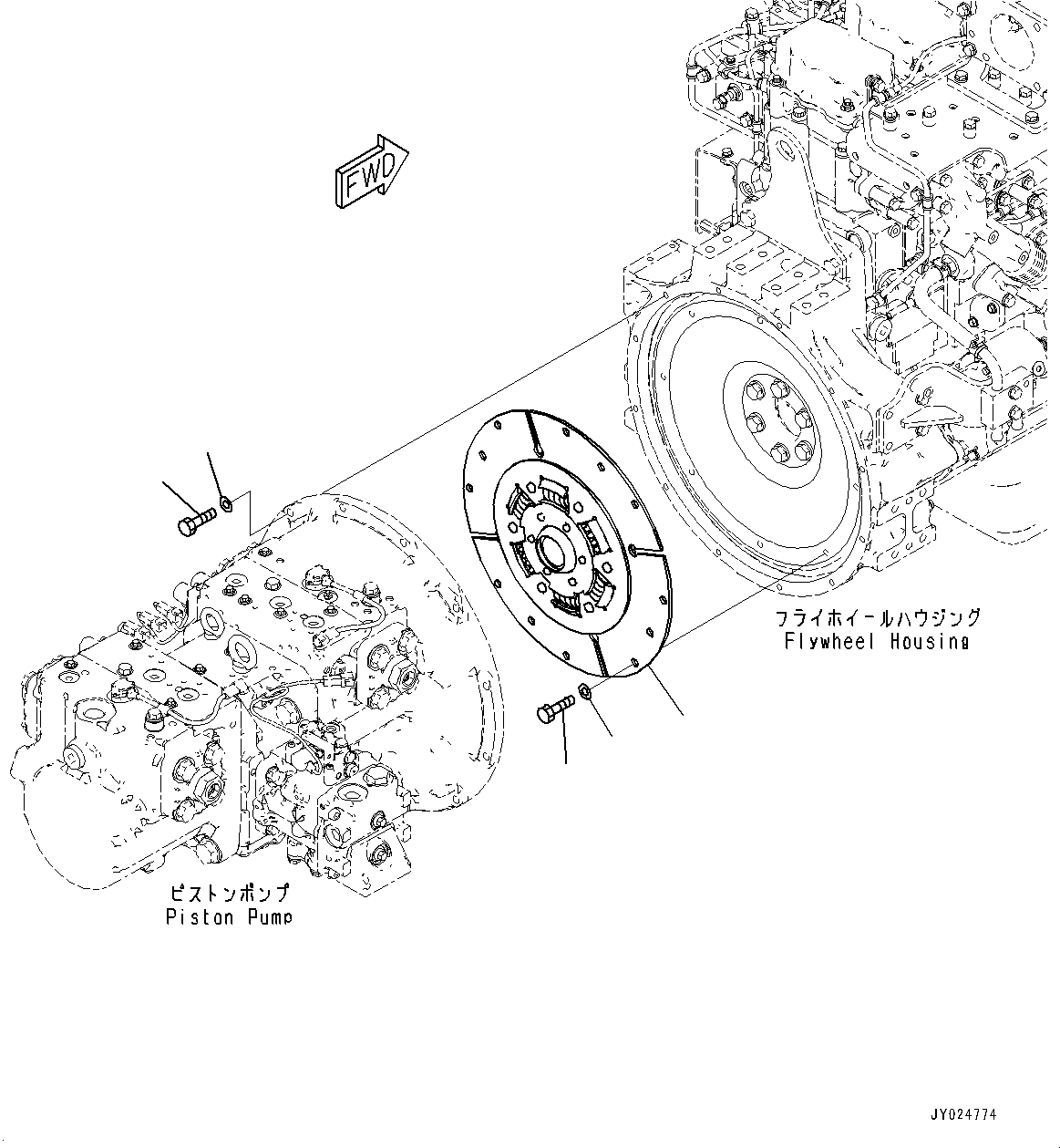 Engines Komatsu / SAA6D125E-7A S/N 860001-UP (For PC490LC-11/PC490LCI-11)(0000814c) / Damper (#860001-)(A012001 : A9999-001001)