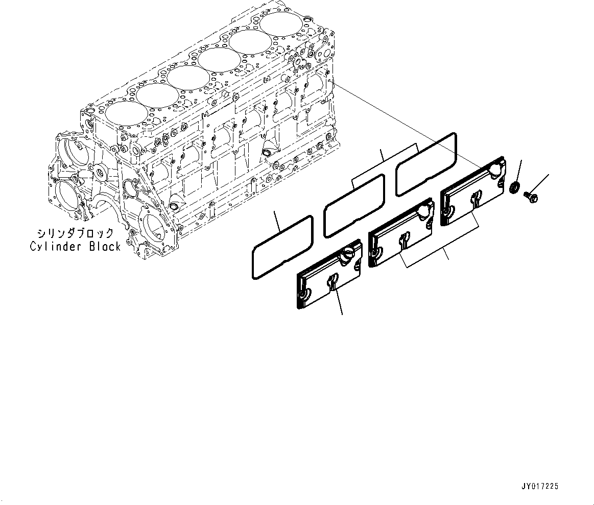 Engines Komatsu / SAA6D125E-7A S/N 860001-UP (For PC490LC-11/PC490LCI-11)(0000814c) / Cam Follower Cover (#860001-)(B002001 : A2060-001001)