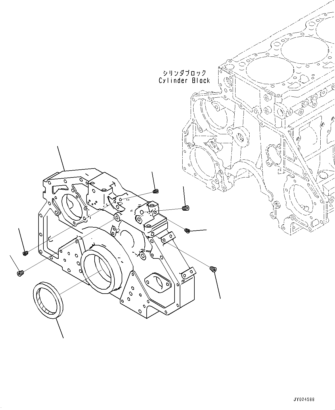 Engines Komatsu / SAA6D125E-7A S/N 860001-UP (For PC490LC-11/PC490LCI-11)(0000814c) / Front Cover (#860001-)(B004001 : A2040-001001)