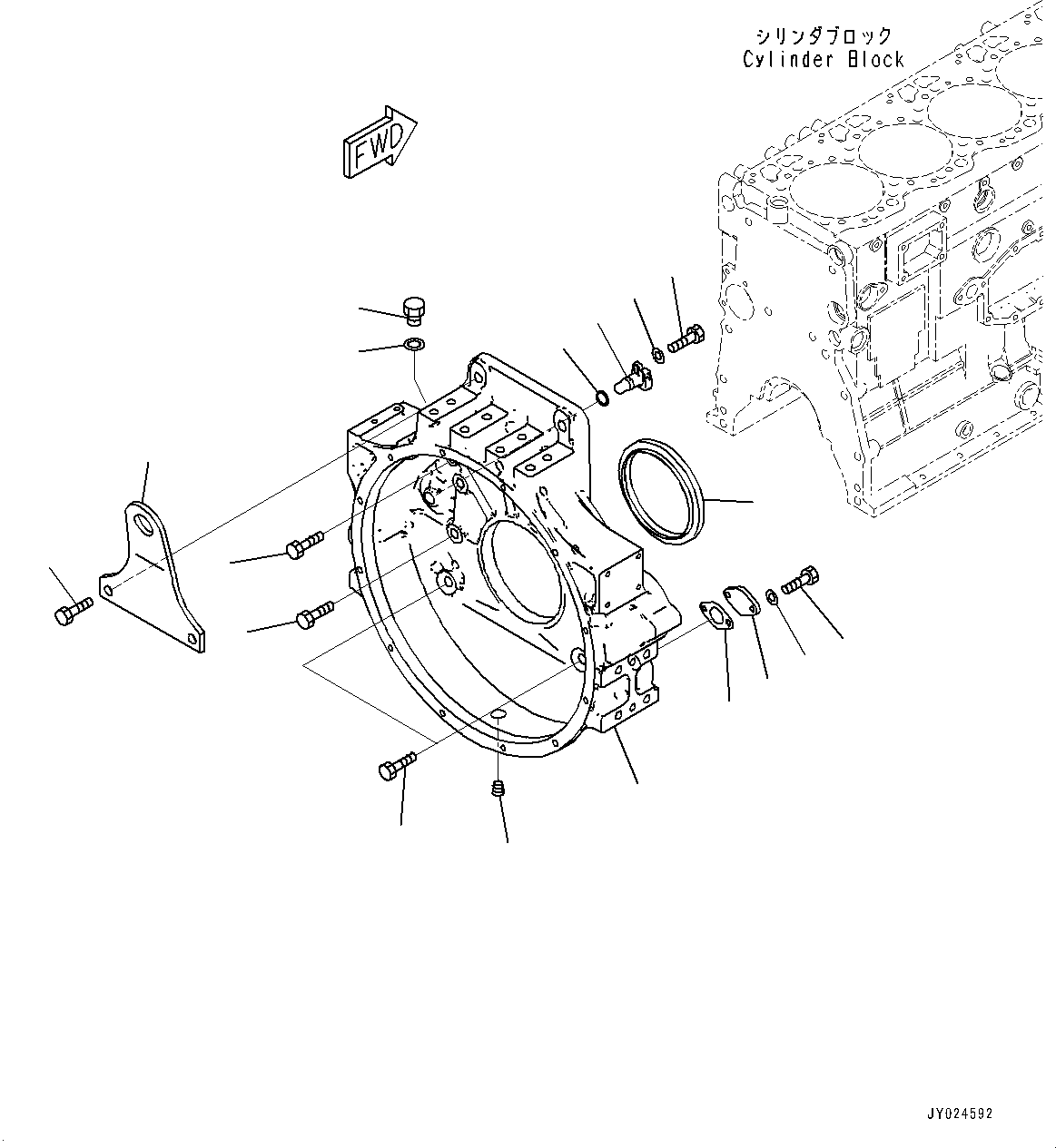 Engines Komatsu / SAA6D125E-7A S/N 860001-UP (For PC490LC-11/PC490LCI-11)(0000814c) / Flywheel Housing (#860001-)(B005001 : A2210-001001)