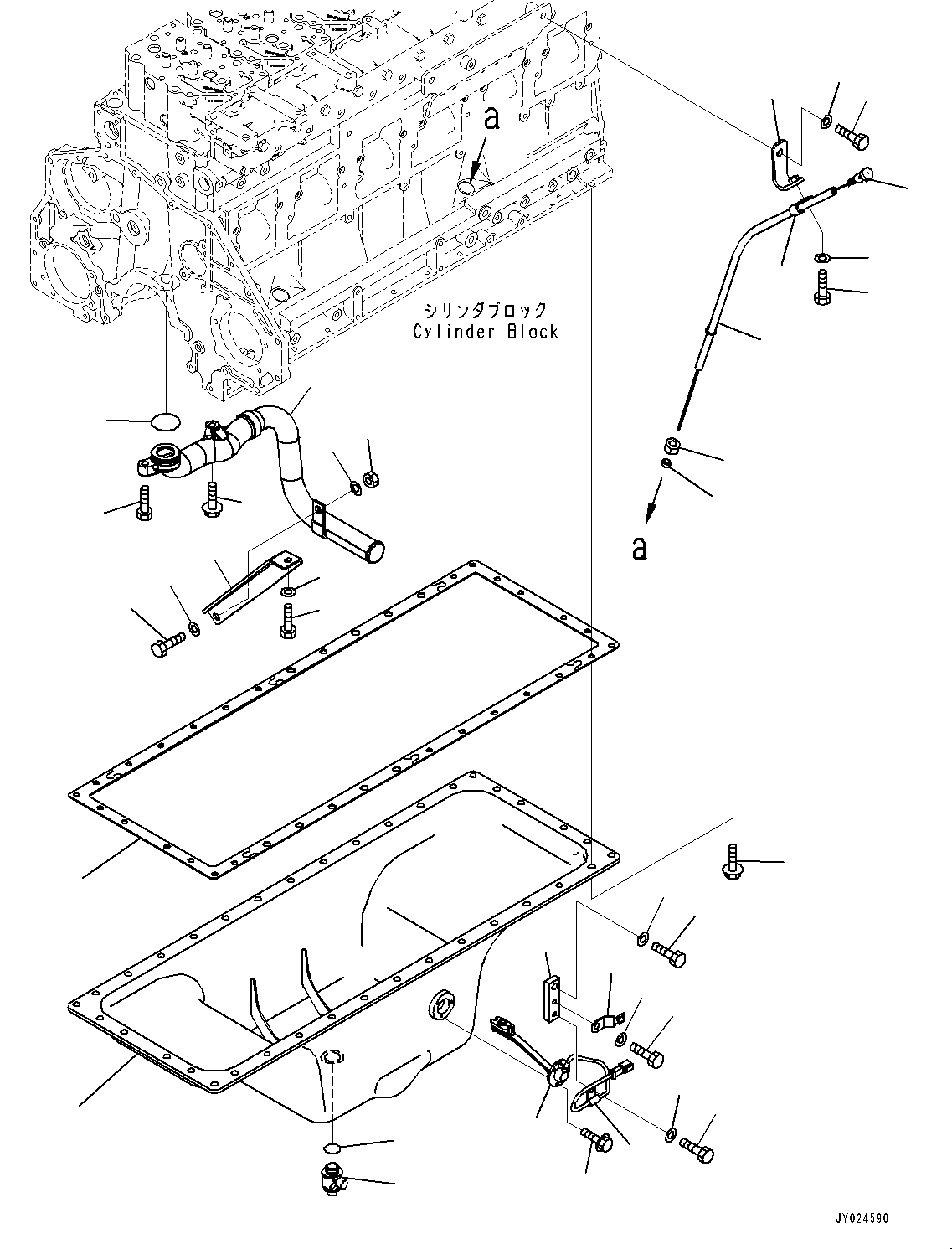 Engines Komatsu / SAA6D125E-7A S/N 860001-UP (For PC490LC-11/PC490LCI-11)(0000814c) / Engine Oil Pan (#860001-)(B007001 : A2110-001001)