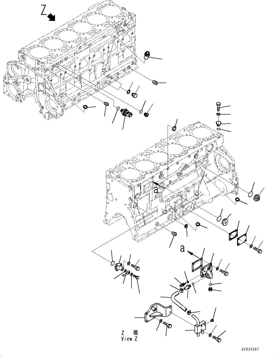 Engines Komatsu / SAA6D125E-7A S/N 860001-UP (For PC490LC-11/PC490LCI-11)(0000814c) / Cylinder Block Accessory (#860001-)(B013001 : A2011-001001)