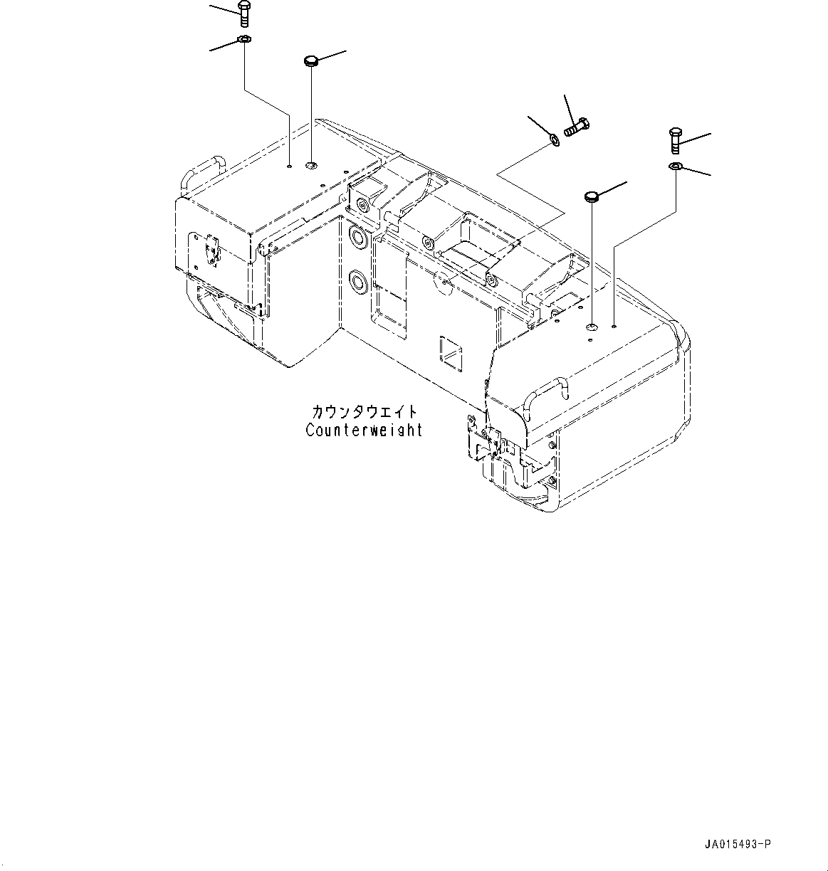 Wheel Loaders Komatsu / WA200-7 S/N 80001-UP(0000816c) / Battery Box, Bolt and Cap (#80001-)(E004002 : E0120-002002)