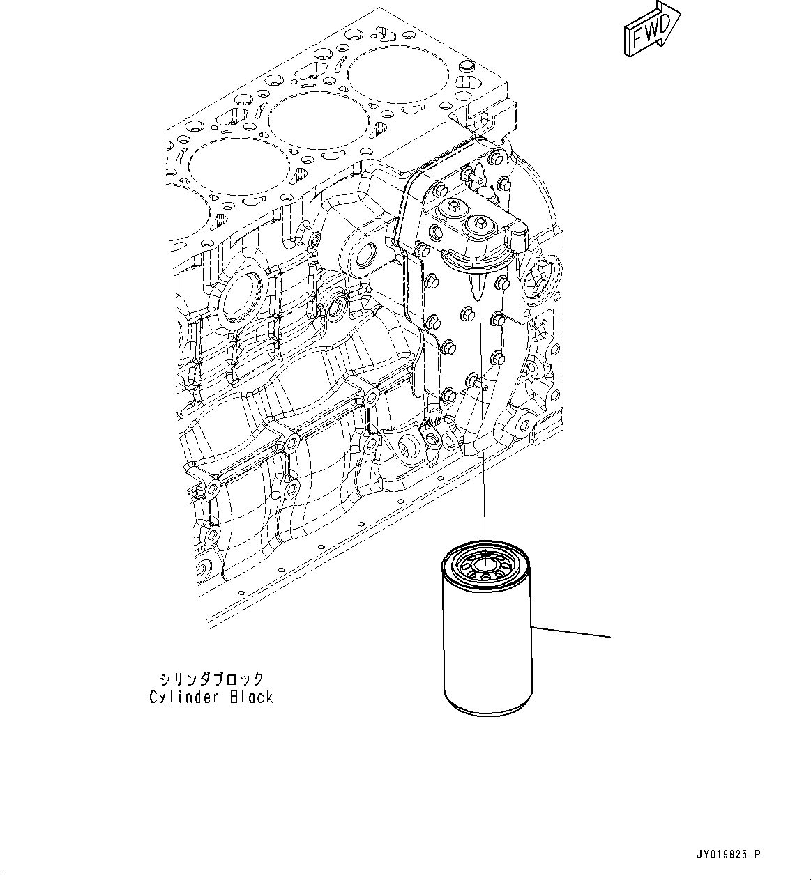 Engines Komatsu / SAA4D107E-2C S/N 26606209-UP (For WA200-7)(0000817c) / Engine Oil Filter (#26606209-)(C002001 : ALF00-001001)