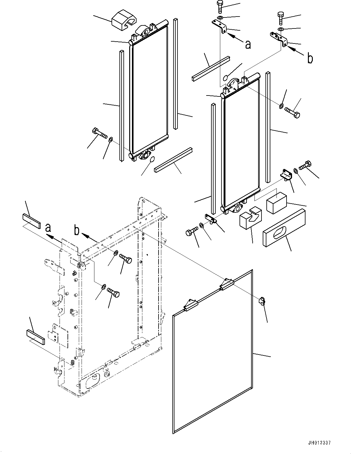 Komatsu parts book diagram for PC240LC-11 S/N 95001-UP: COOLING SYSTEM, OIL COOLER (#95001-)