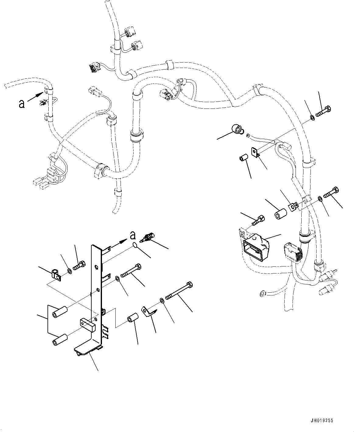 Komatsu parts book diagram for PC240LC-11 S/N 95001-UP: ELECTRIC WIRING HARNESS, ENGINE WIRING HARNESS (2/2) (#95001-)