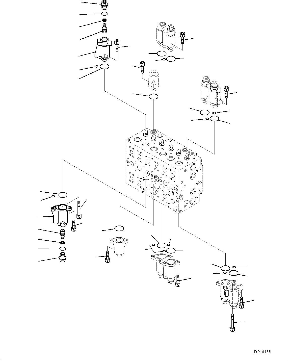 Komatsu parts book diagram for PC240LC-11 S/N 95001-UP: CONTROL VALVE, INNER PARTS (4/21) (#95001-)