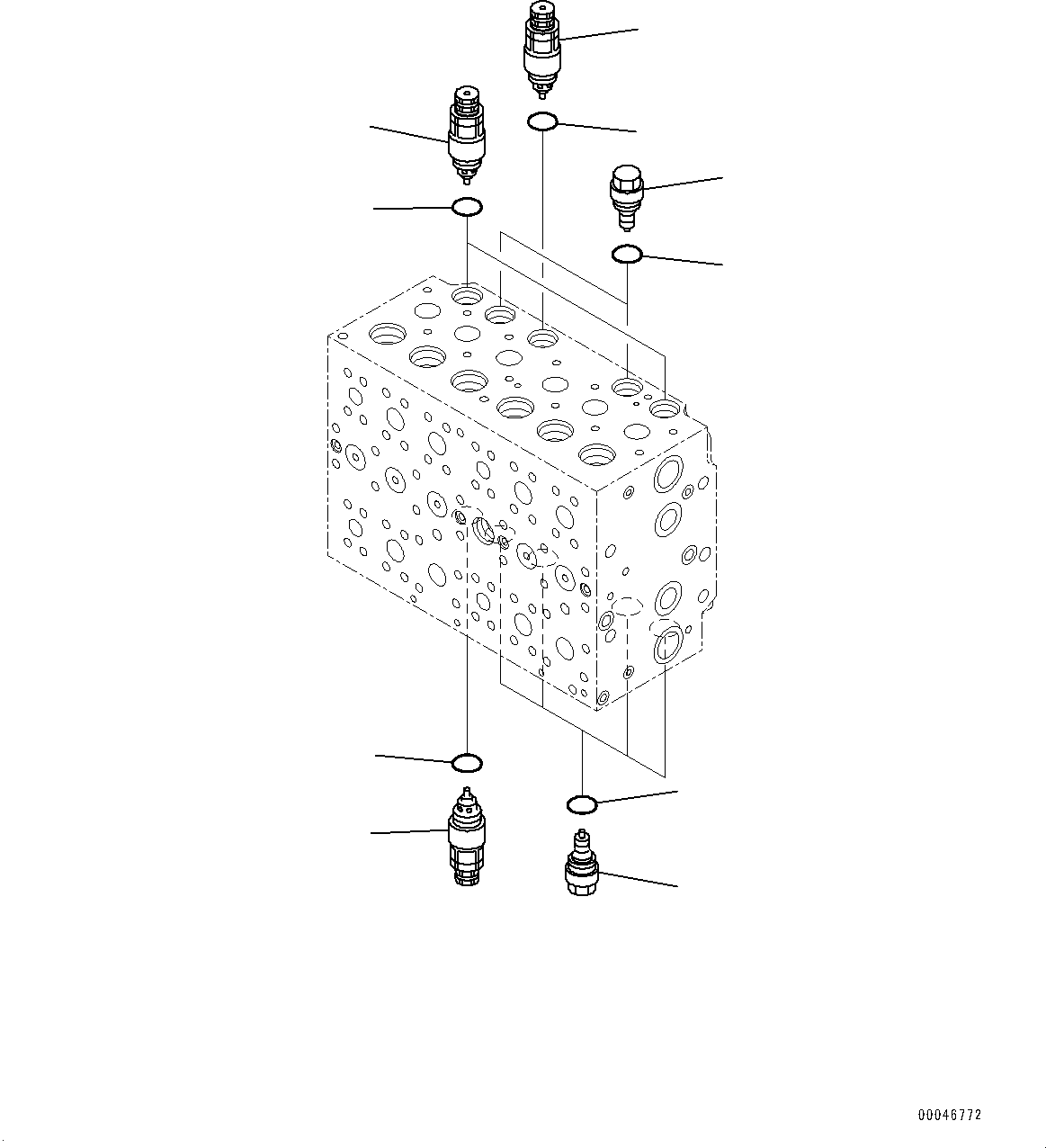 Komatsu parts book diagram for PC240LC-11 S/N 95001-UP: CONTROL VALVE, INNER PARTS (12/21) (#95001-)
