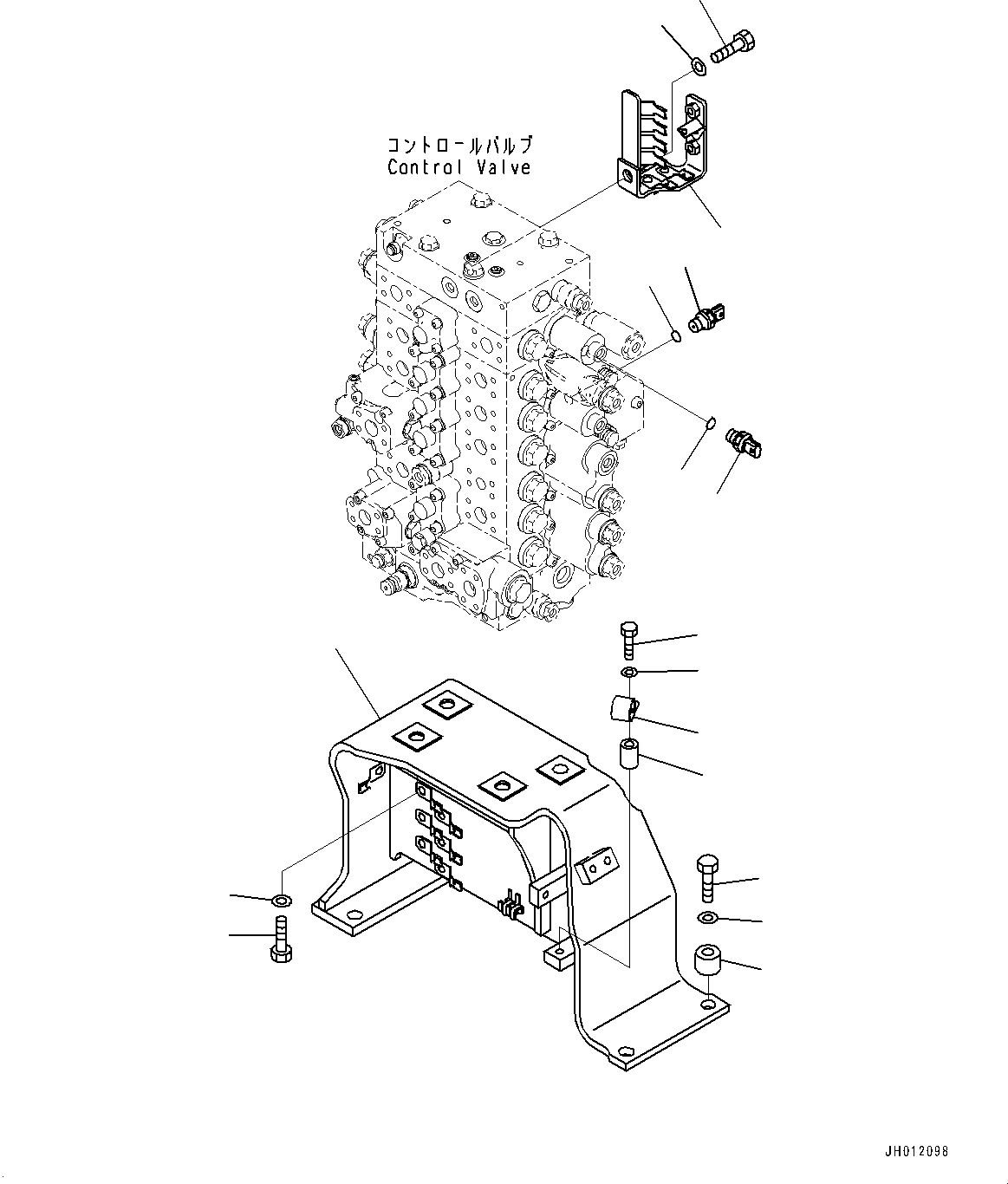 Komatsu parts book diagram for PC240LC-11 S/N 95001-UP: CONTROL VALVE, VALVE BRACKET AND SENSOR (#95001-)
