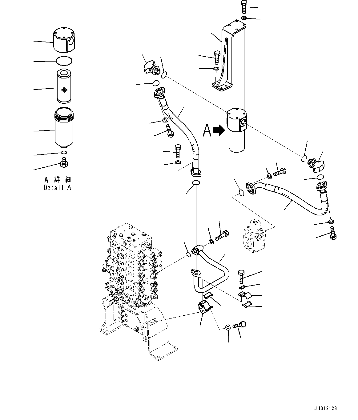 Komatsu parts book diagram for PC240LC-11 S/N 95001-UP: ATTACHMENT PIPING, RETURN PIPING (#95001-)