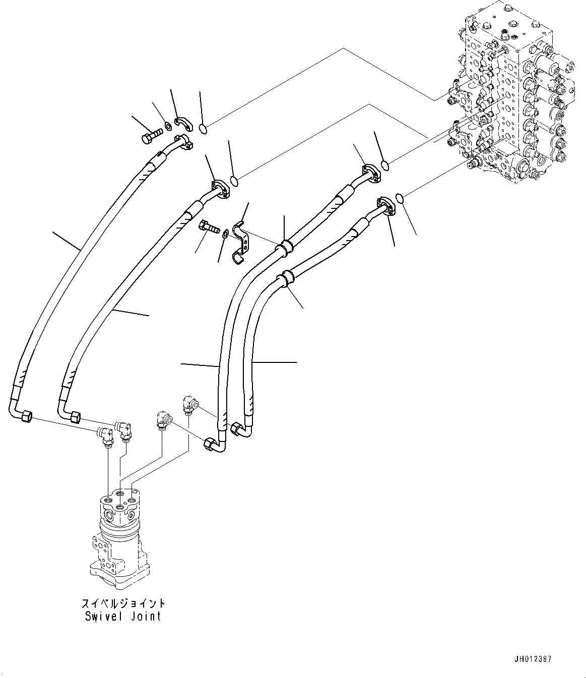 Komatsu parts book diagram for PC240LC-11 S/N 95001-UP: TRAVEL PIPING (#95001-)