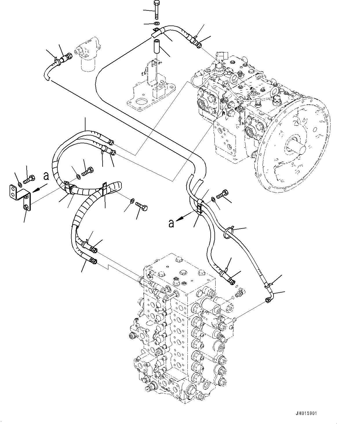 Komatsu parts book diagram for PC240LC-11 S/N 95001-UP: LS PIPING,  (#95001-95021)