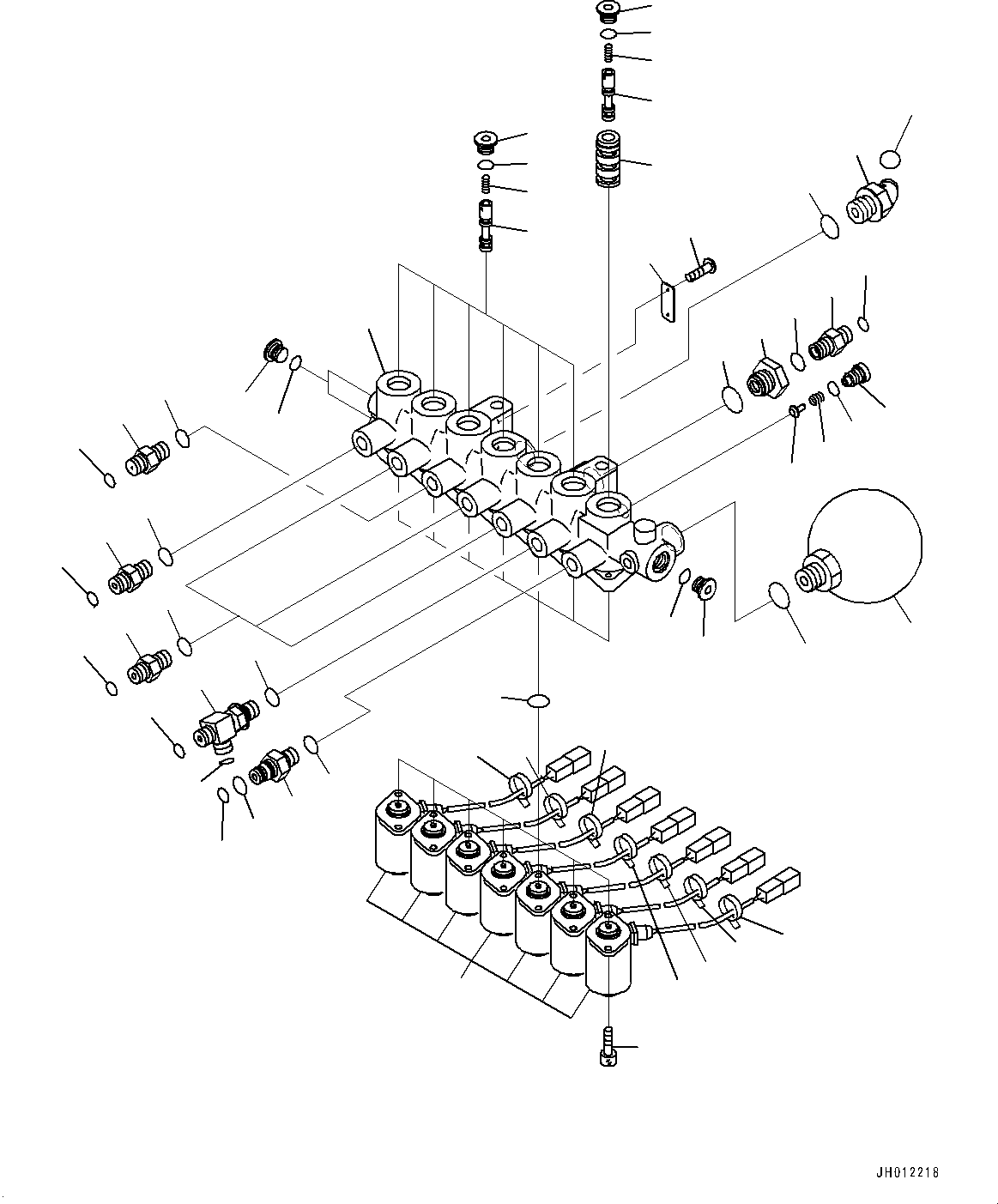Komatsu parts book diagram for PC240LC-11 S/N 95001-UP: SOLENOID VALVE, RELATED PARTS (#95001-)
