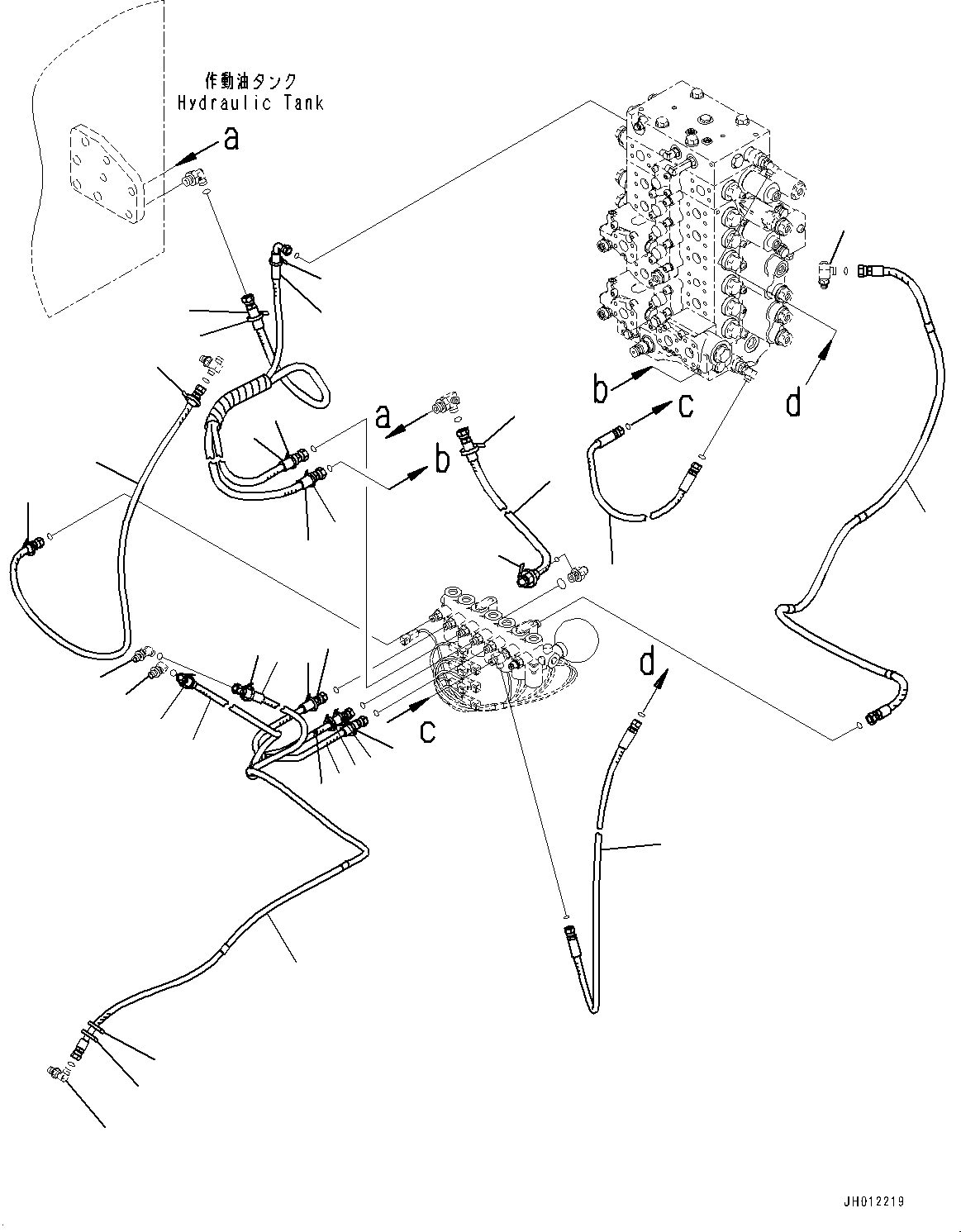 Komatsu parts book diagram for PC240LC-11 S/N 95001-UP: SOLENOID VALVE, PIPING (1/2) (#95001-)