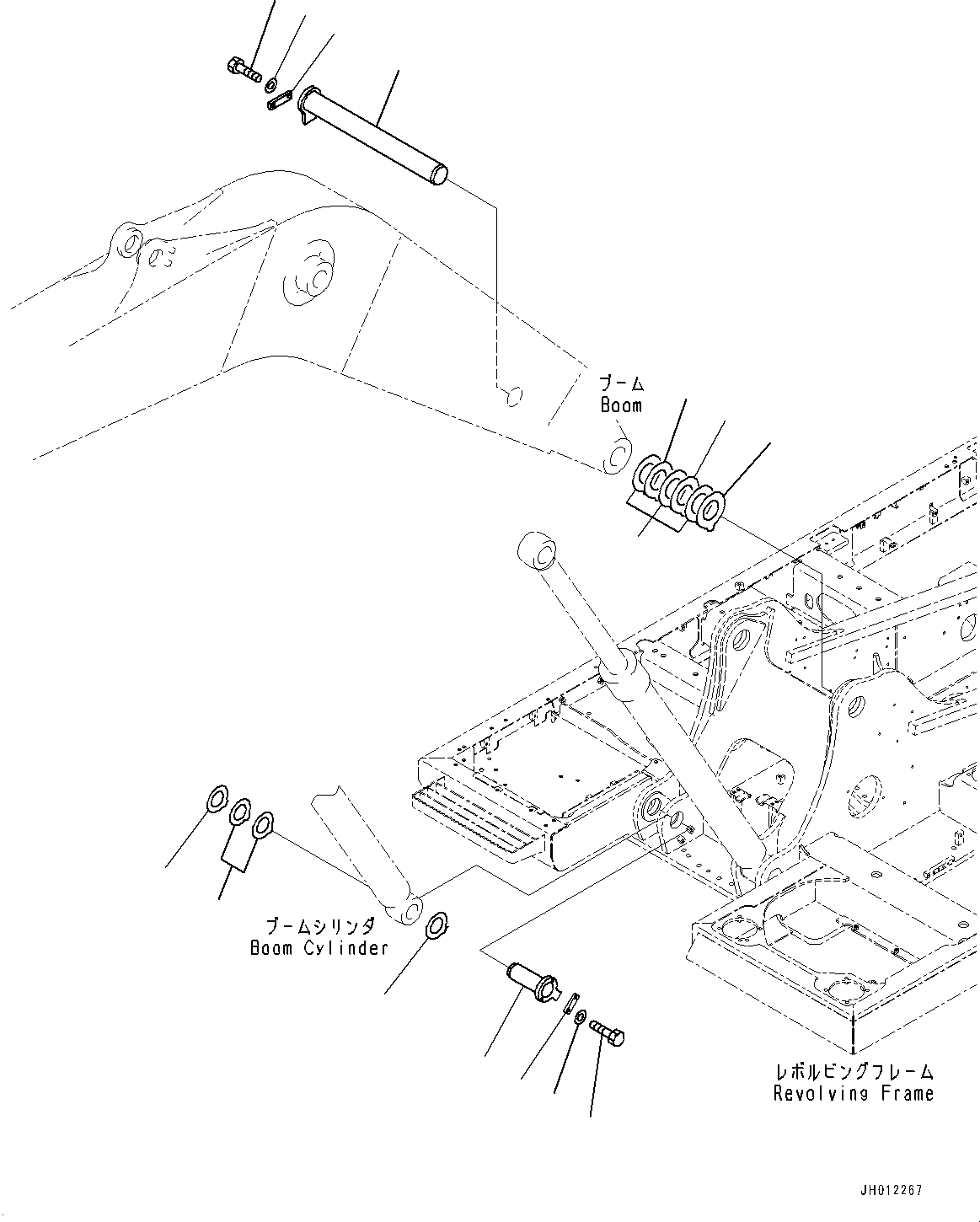 Komatsu parts book diagram for PC240LC-11 S/N 95001-UP: BOOM FOOT PIN (#95001-)