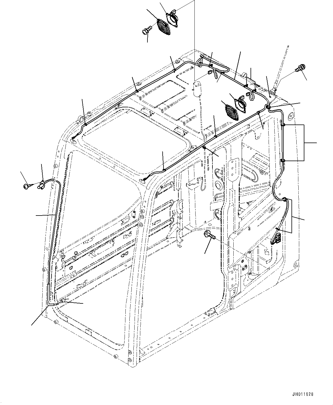 Excavators Komatsu / PC240LC-11 S/N 95001-UP(0000820c) / Cab, Speaker and Window Washer Hose (#95001-)(K015010 : K1110-002010)