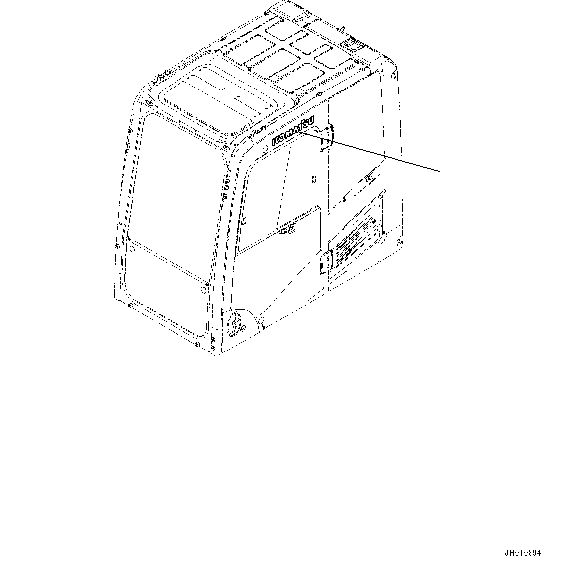 Komatsu parts book diagram for PC240LC-11 S/N 95001-UP: CAB, KOMATSU MARK (#95001-)