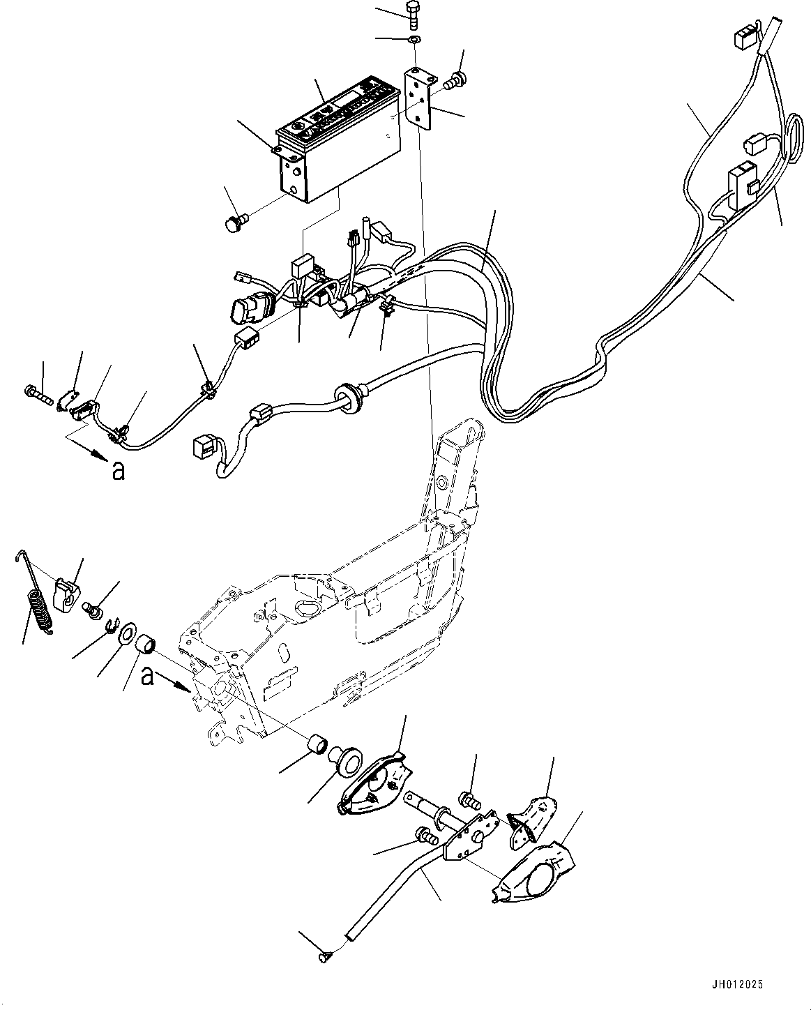 Komatsu parts book diagram for PC240LC-11 S/N 95001-UP: CAB, FLOOR, RADIO AND WORK EQUIPMENT LOCK LEVER (#95001-)