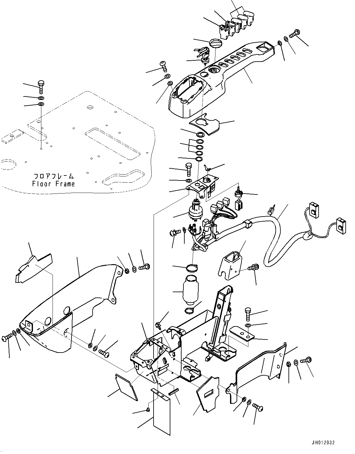 Komatsu parts book diagram for PC240LC-11 S/N 95001-UP: CAB, FLOOR, CONSOLE, R.H. (#95001-)