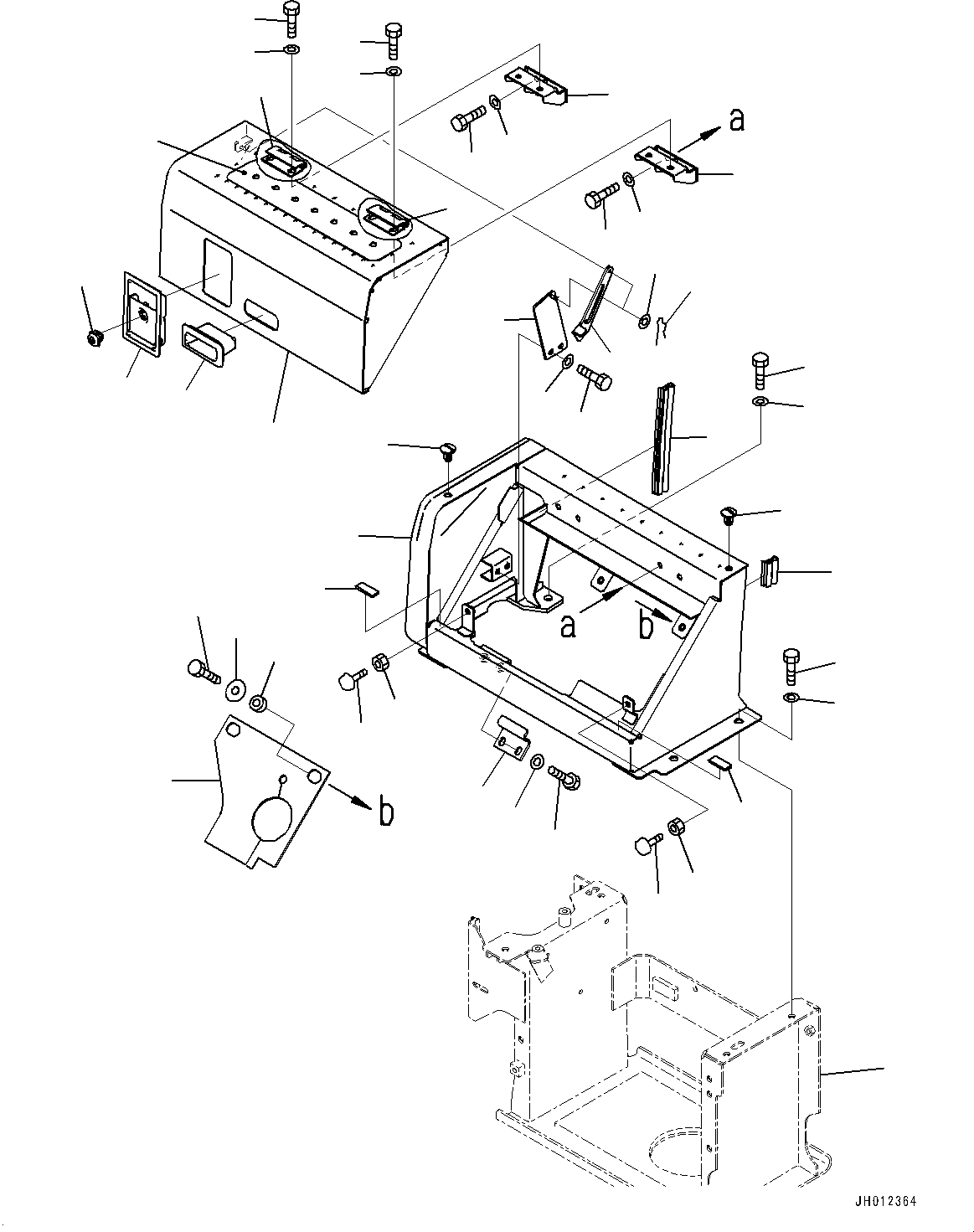 Komatsu parts book diagram for PC240LC-11 S/N 95001-UP: RIGHT SIDE CASE, DEF TANK COVER (#95023-)