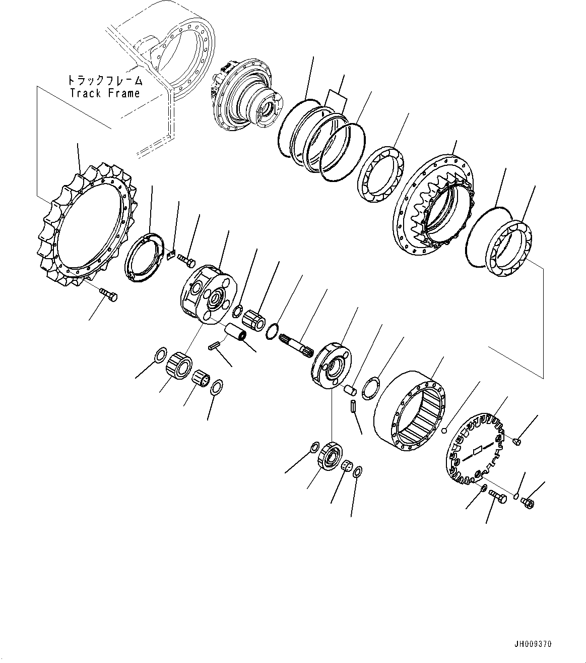Komatsu parts book diagram for PC240LC-11 S/N 95001-UP: TRAVEL MOTOR AND FINAL DRIVE, 1ST AND 2ND CARRIER, L.H. (#95001-)