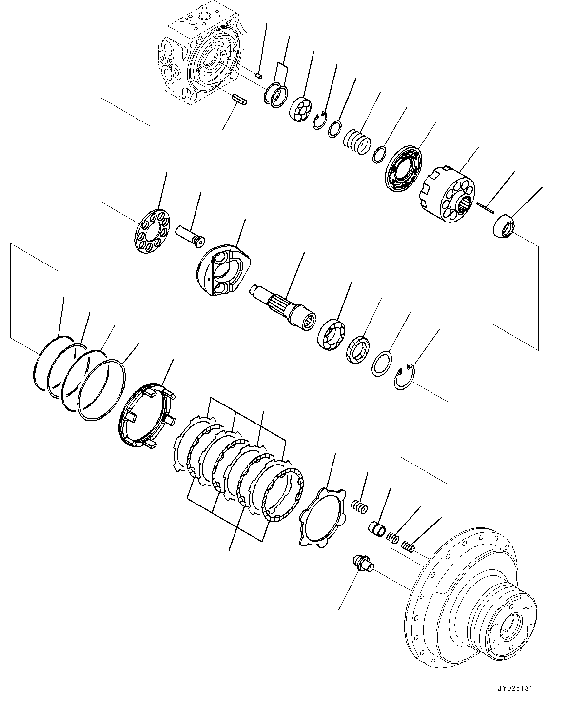 Komatsu parts book diagram for PC240LC-11 S/N 95001-UP: TRAVEL MOTOR AND FINAL DRIVE, INNER PARTS, R.H. (2/2) (#95001-)