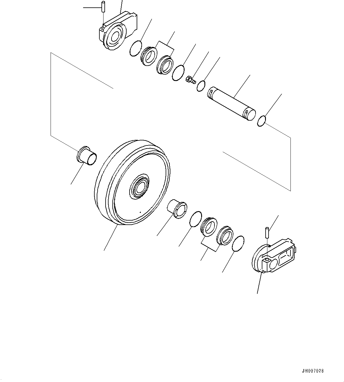 Excavators Komatsu / PC240LC-11 S/N 95001-UP(0000820c) / Front Idler and Idler Cushion, (1/2) (#95001-)(R001001 : R0110-001001)
