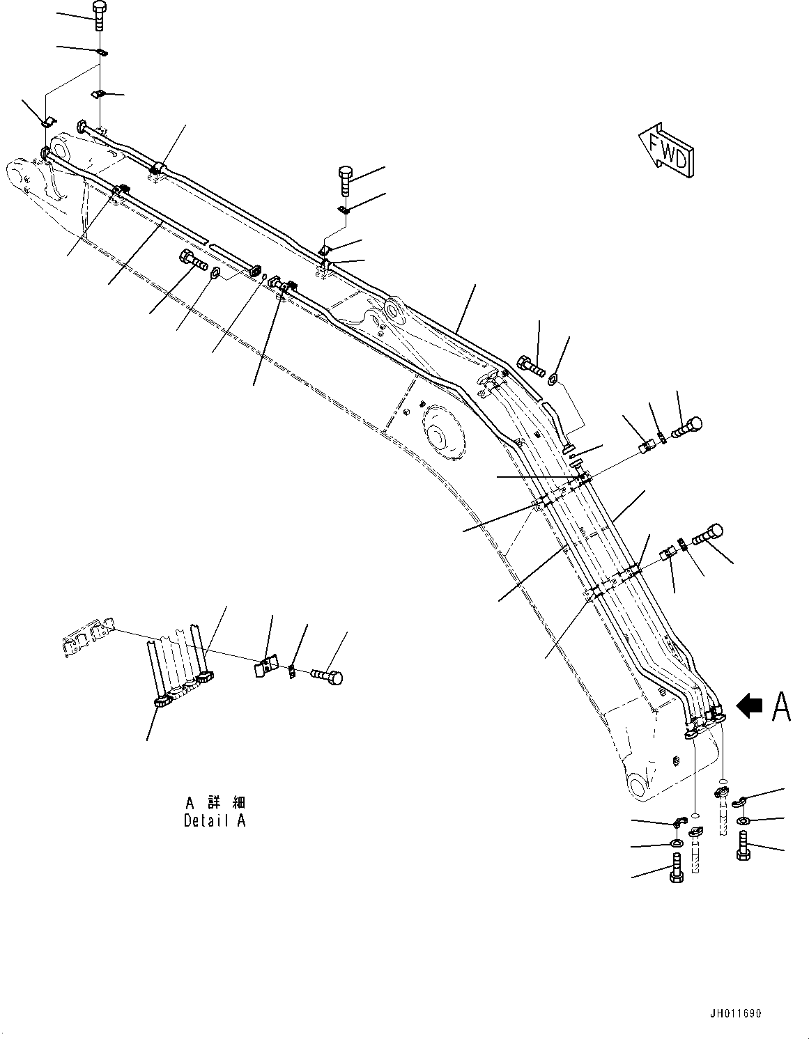 Excavators Komatsu / PC240LC-11 S/N 95001-UP(0000820c) / Boom, Bucket Cylinder Piping (#95001-)(T002004 : T1110-004004)