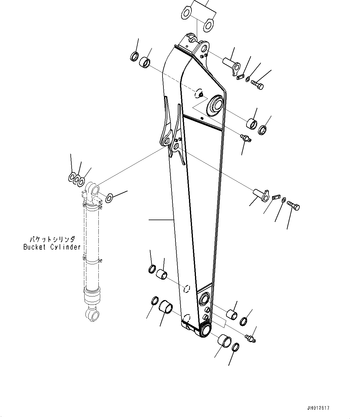 Komatsu parts book diagram for PC240LC-11 S/N 95001-UP: ARM, ARM AND PIN (#95001-)