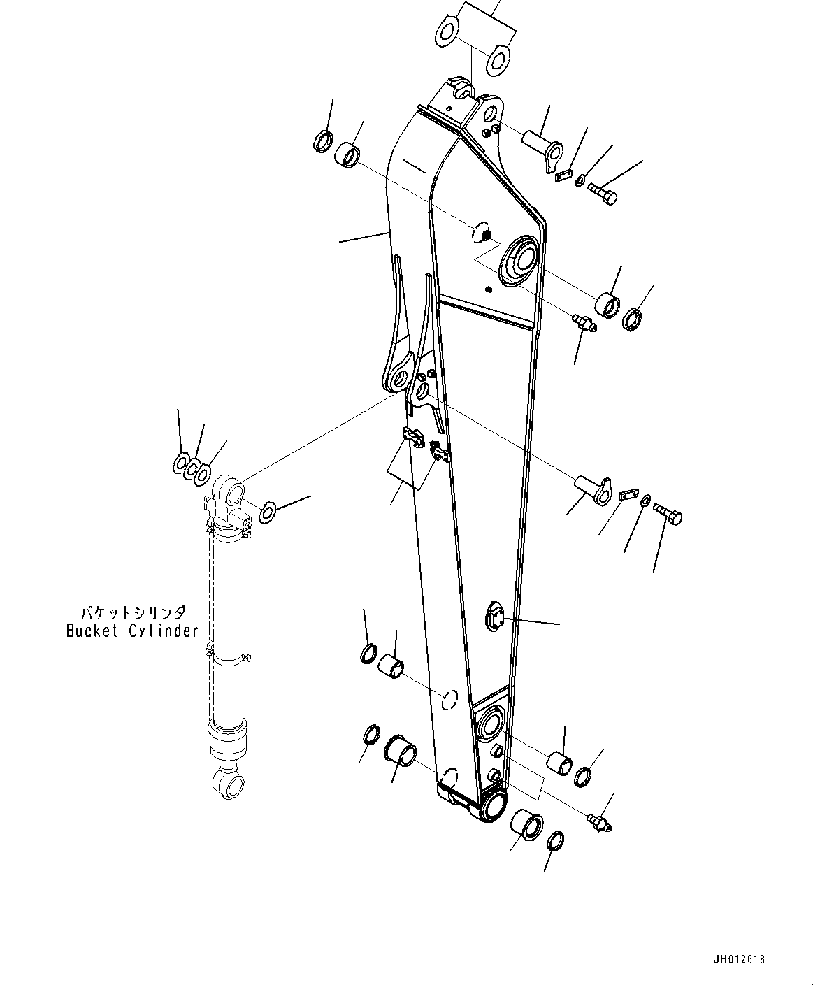 Komatsu parts book diagram for PC240LC-11 S/N 95001-UP: ARM, ARM AND PIN (#95001-)
