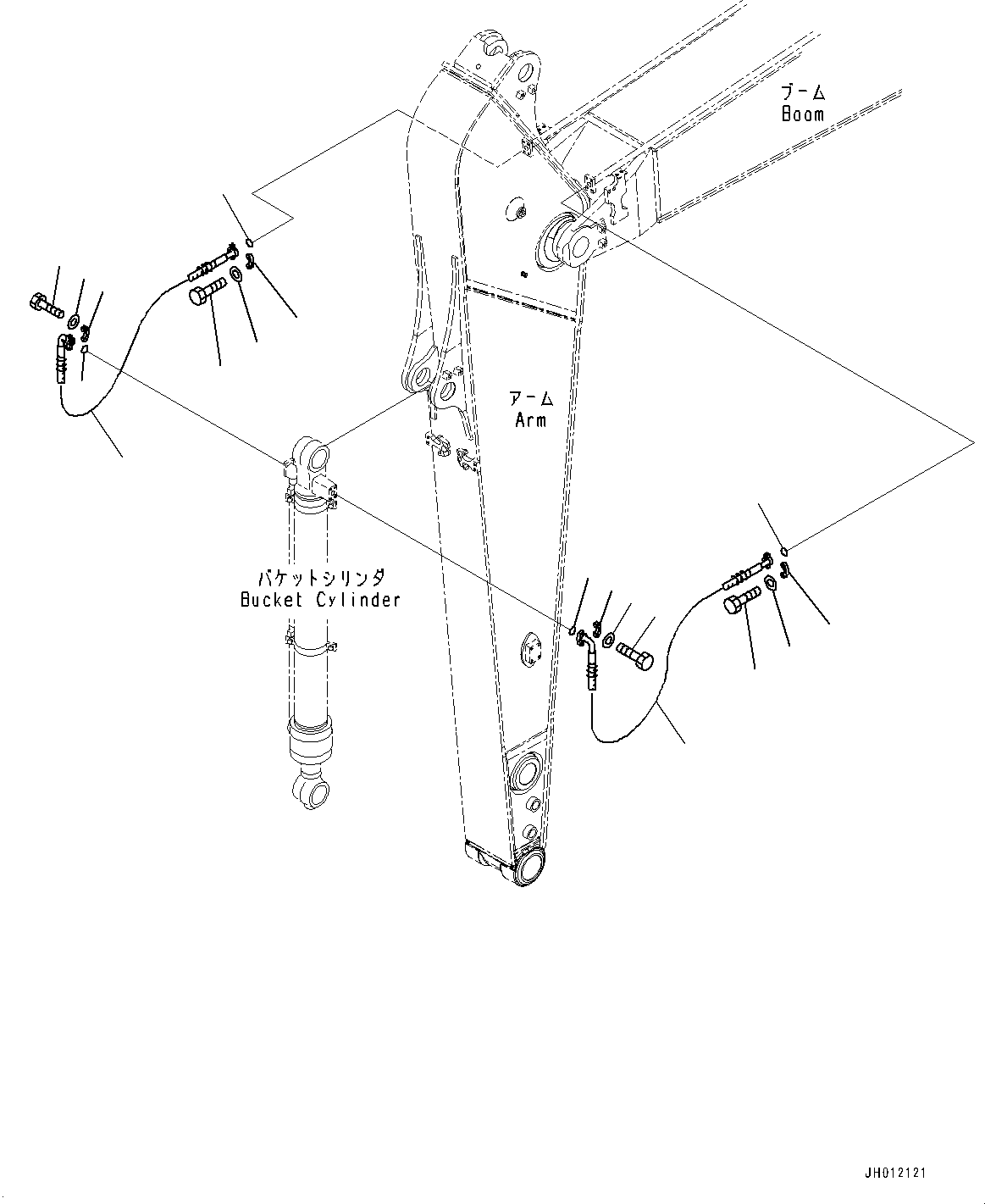 Komatsu parts book diagram for PC240LC-11 S/N 95001-UP: ARM, BUCKET CYLINDER HOSE (#95001-)