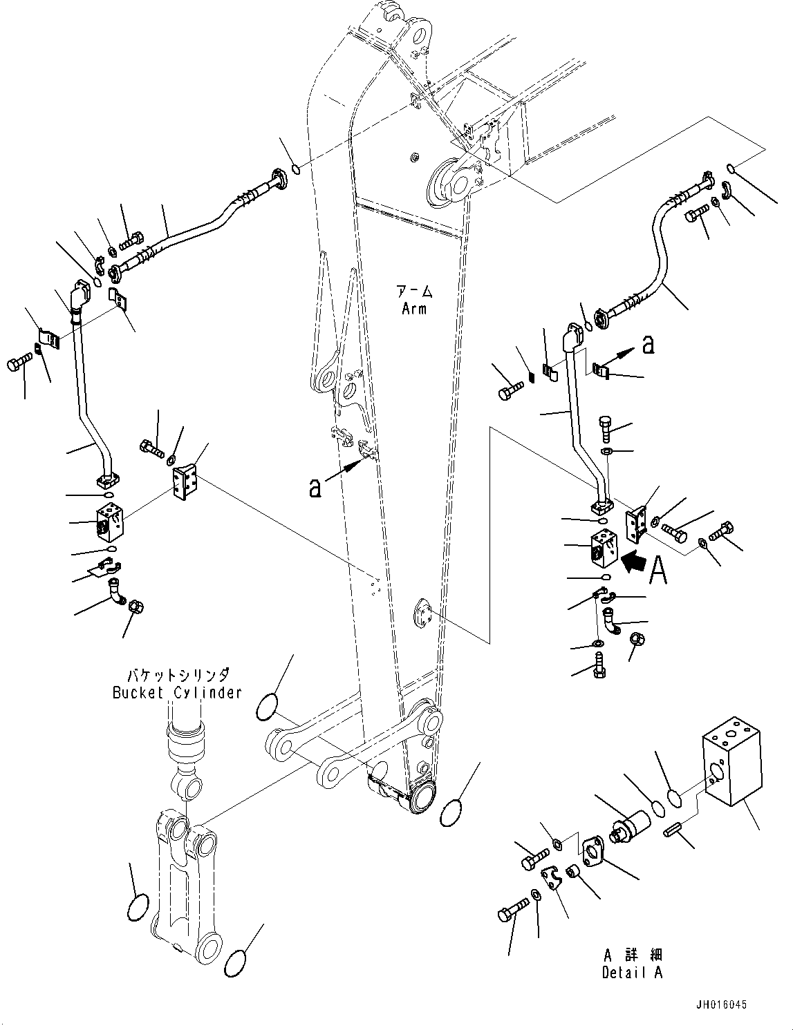 Komatsu parts book diagram for PC240LC-11 S/N 95001-UP: ARM, ADDITIONAL PIPING (#95001-)