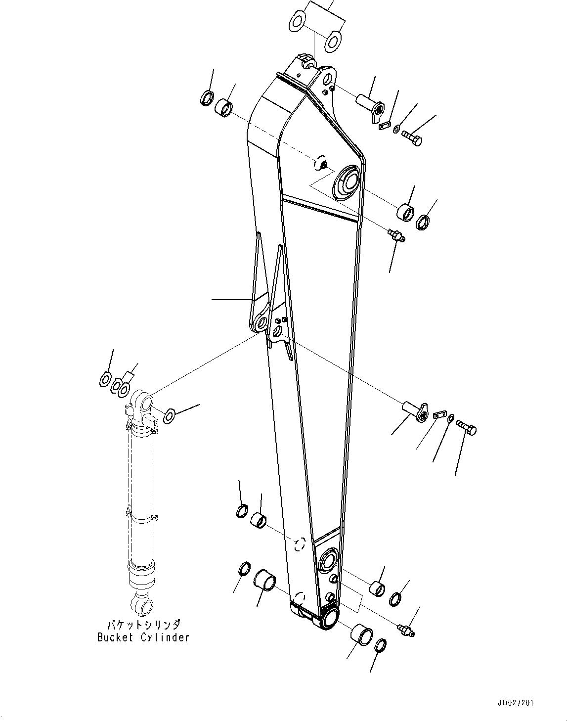 Komatsu parts book diagram for PC240LC-11 S/N 95001-UP: ARM, ARM AND PIN (#95001-)