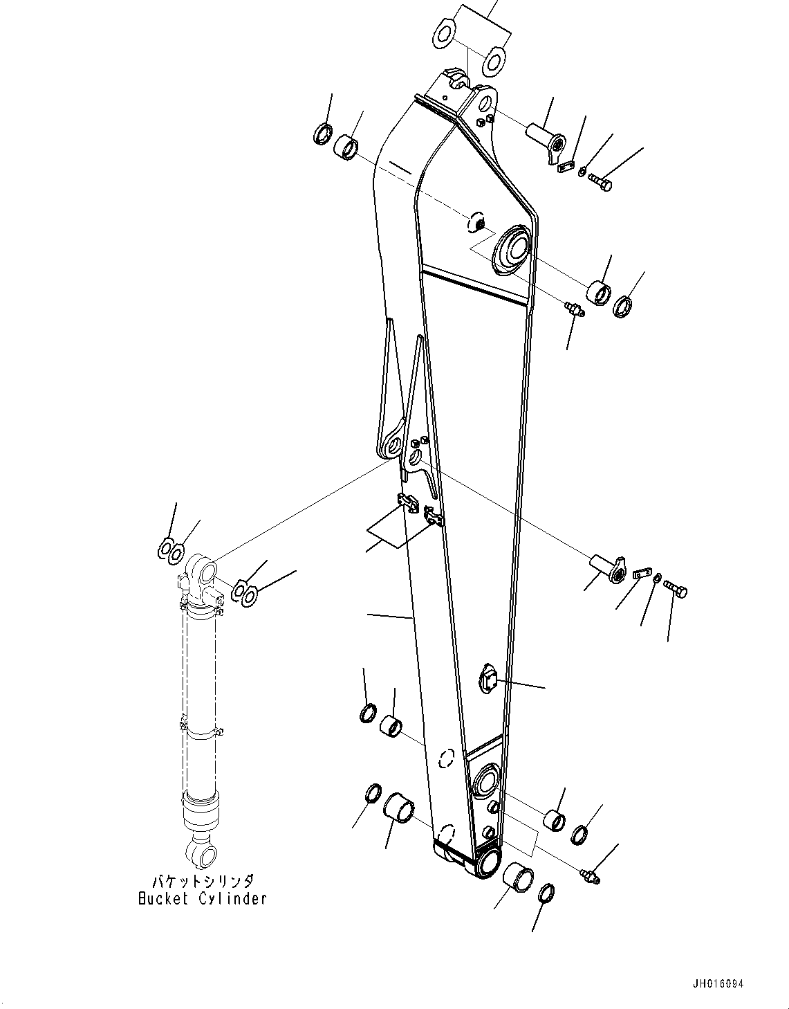 Komatsu parts book diagram for PC240LC-11 S/N 95001-UP: ARM, ARM AND PIN (#95001-)