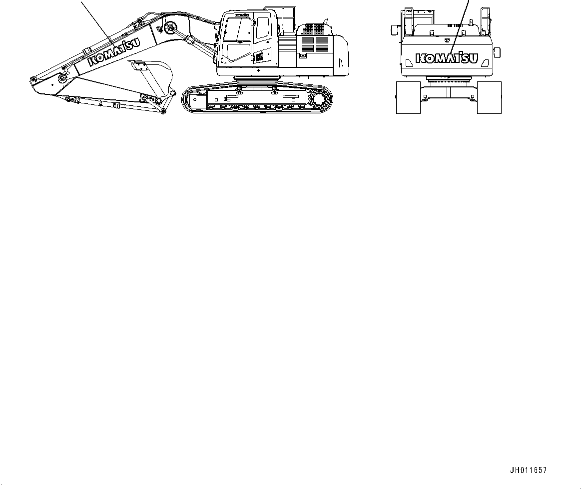 Komatsu parts book diagram for PC240LC-11 S/N 95001-UP: KOMATSU LOGO (#95001-)