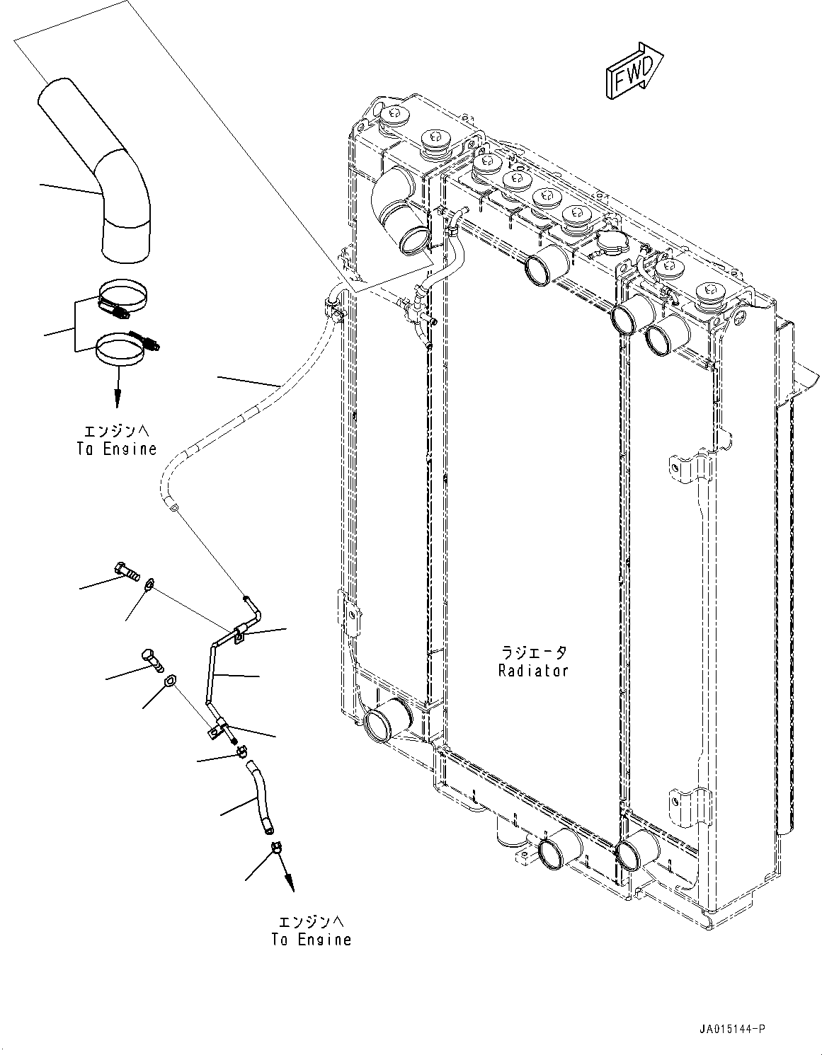 Bulldozers Komatsu / D65EX-18 S/N 0-UP(0000824c) / Cooling System, Piping (2/2) (#90001-)(C002008 : C0100-002008)