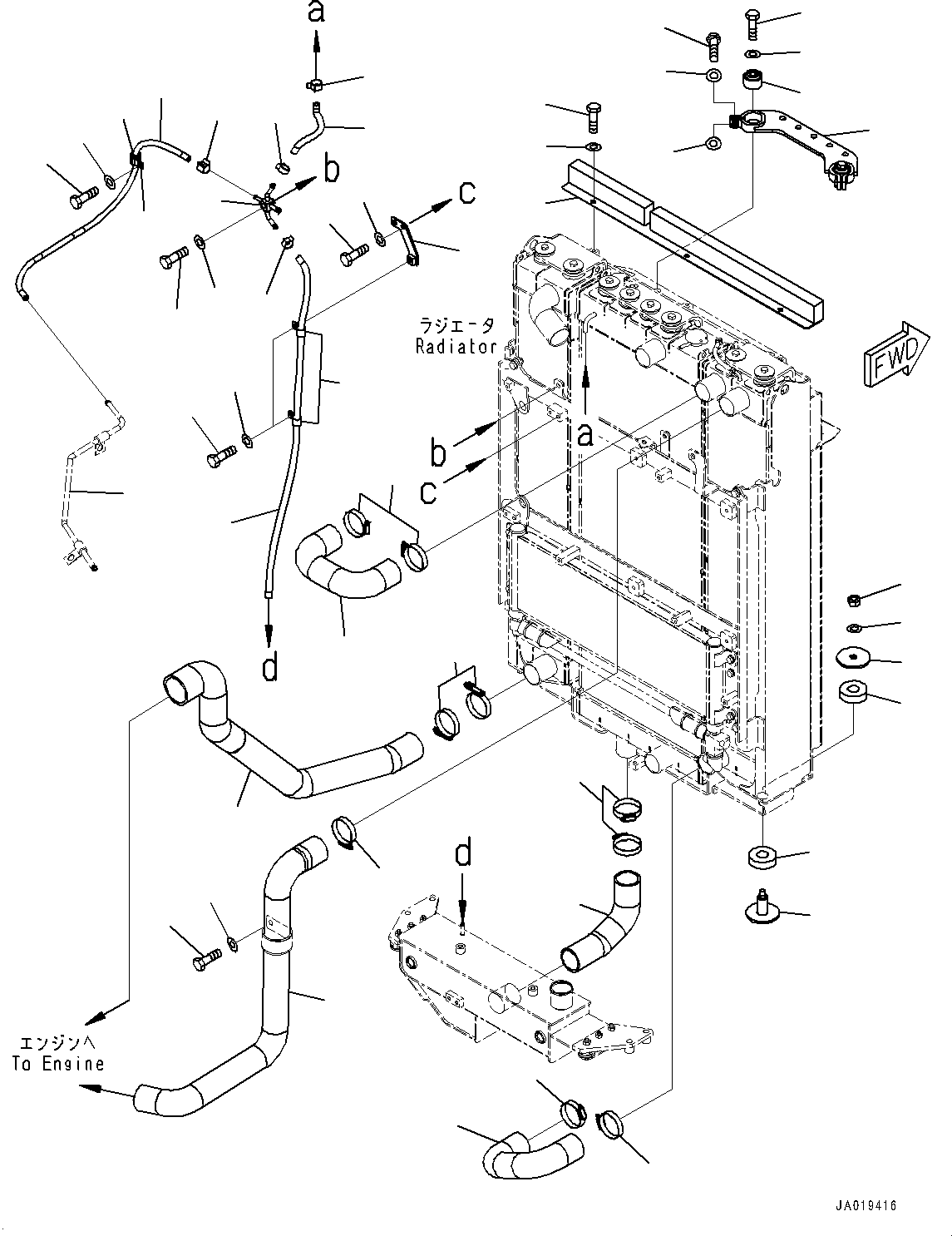 Bulldozers Komatsu / D65EX-18 S/N 0-UP(0000824c) / Cooling System, Piping (1/2) (#90001-)(C002003 : C0100-002003)