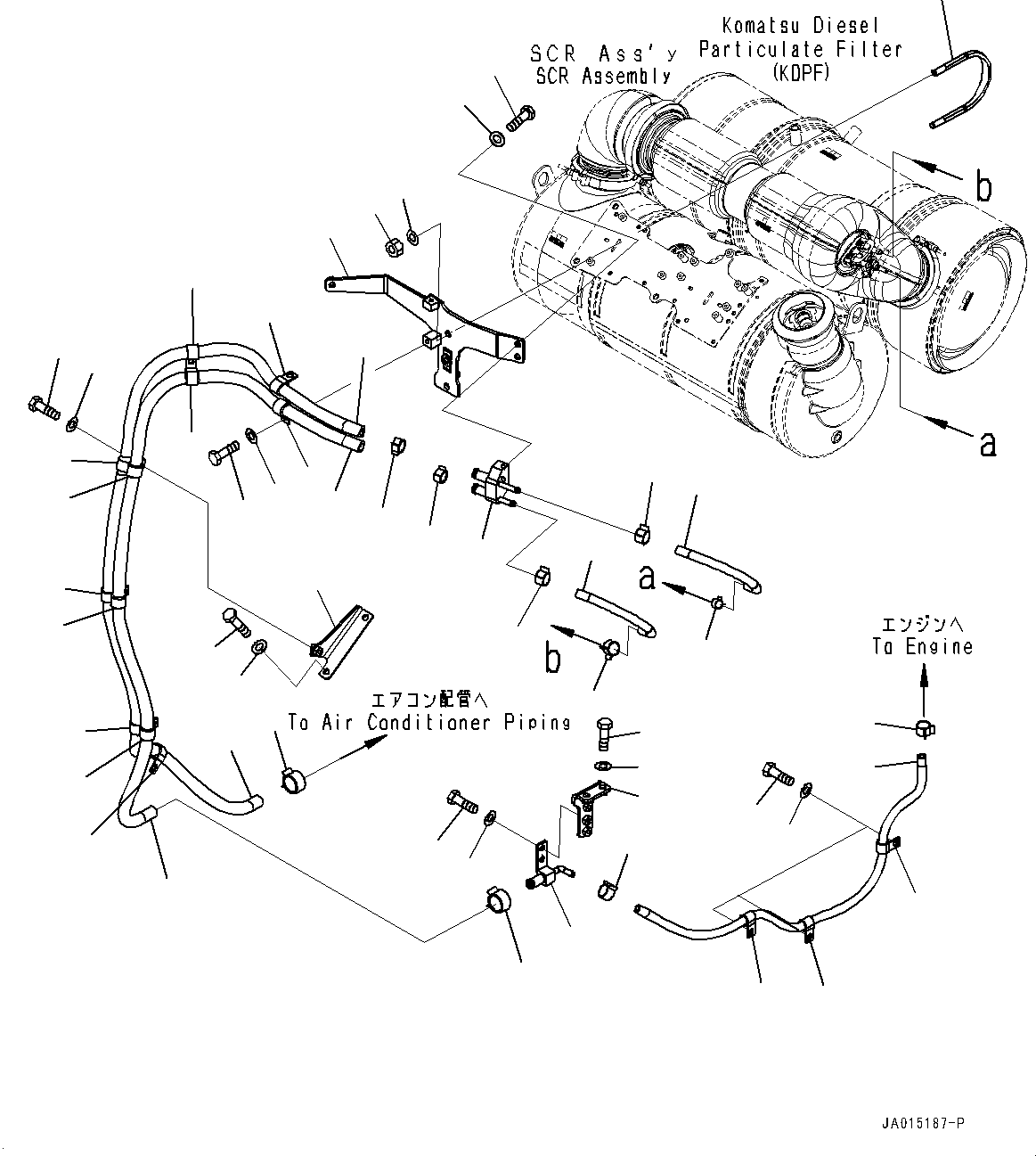 Bulldozers Komatsu / D65EX-18 S/N 0-UP(0000824c) / DEF Piping, Coolant Piping (#90001-)(D004002 : D0510-001002)