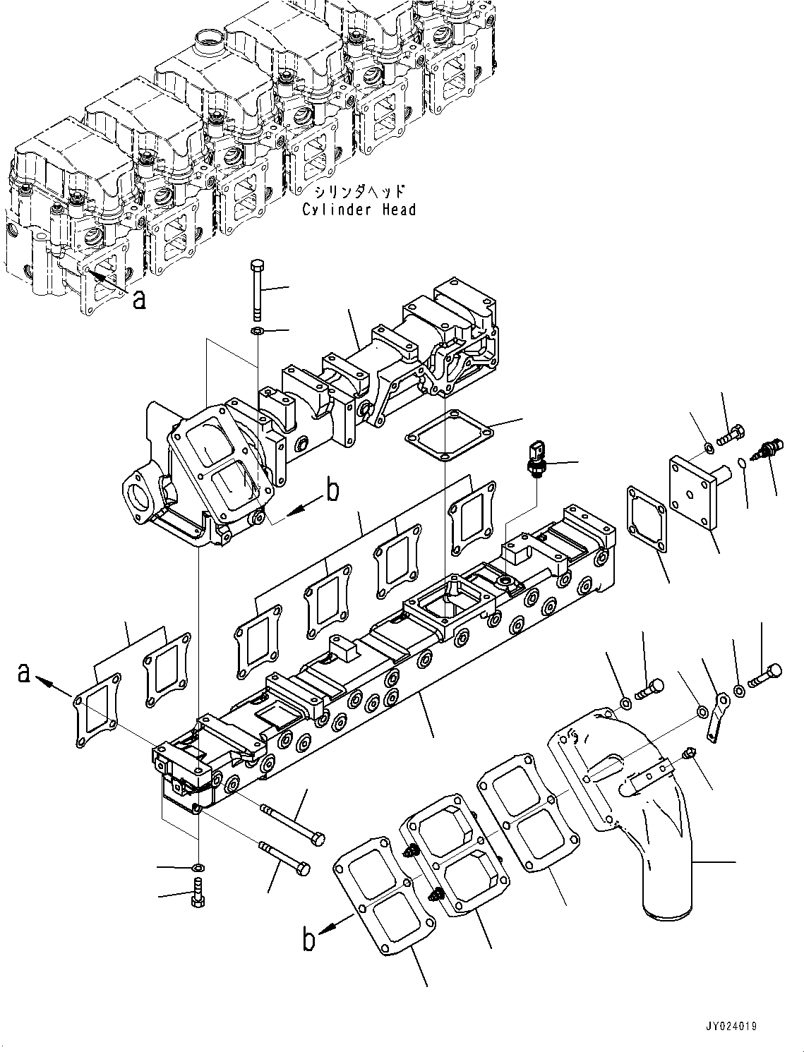 Engines Komatsu / SAA6D125E-7A S/N 860001-UP (For PC490-11/PC490LC-11)(0000827U) / Air Intake Manifold(A004001 : A1310-001001)