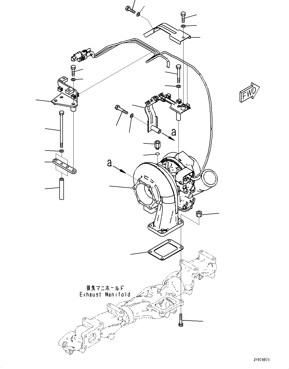 Engines Komatsu / SAA6D125E-7A S/N 860001-UP (For PC490-11/PC490LC-11)(0000827U) / Komatsu Variable Geometry Turbocharger (KVGT), Mounting(A007001 : A1530-001001)