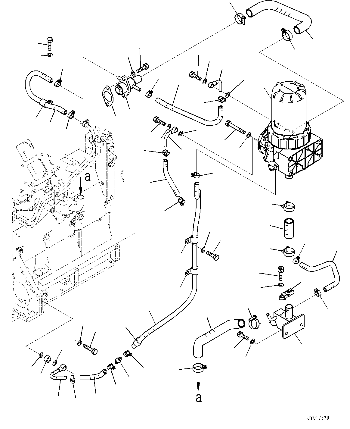 Engines Komatsu / SAA6D125E-7A S/N 860001-UP (For PC490-11/PC490LC-11)(0000827U) / Komatsu Closed Crankcase Ventilation (KCCV)(A011001 : B9999-501001)