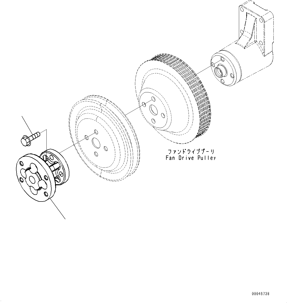 Engines Komatsu / SAA6D107E-3B S/N 26606842-UP (For PC290LC-11/PC290LC-KU-11)(0000833c) / Cooling Fan Spacer (#26606842-)(E003001 : ASP00-001001)